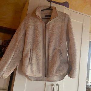 Cream zip-up Sherpa fleece